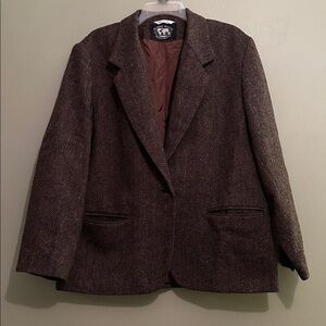 Classic Wools Incorporated Vintage Herringbone Blazer Size 14